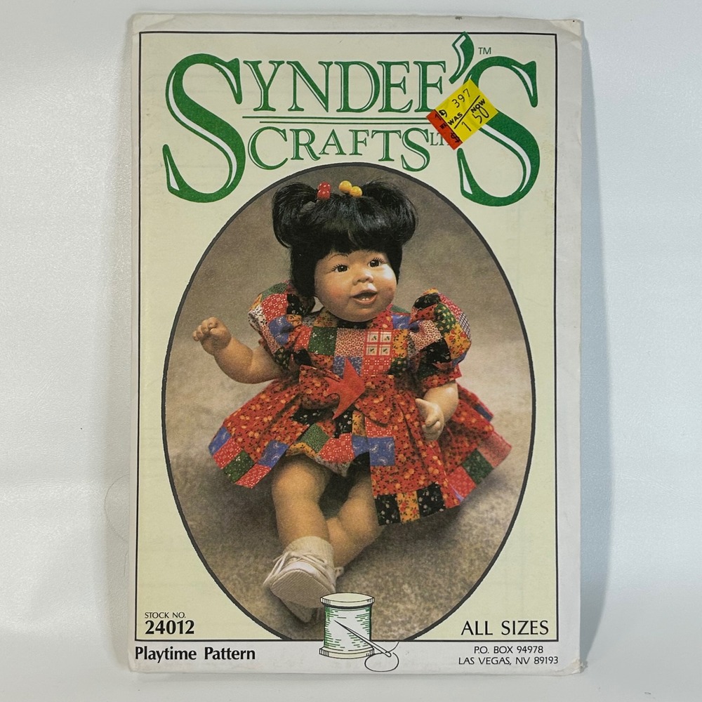 Syndee's Crafts Doll Sewing Patterns Lot 3 NIP Vintage Christening Gabby - Picture 4 of 7